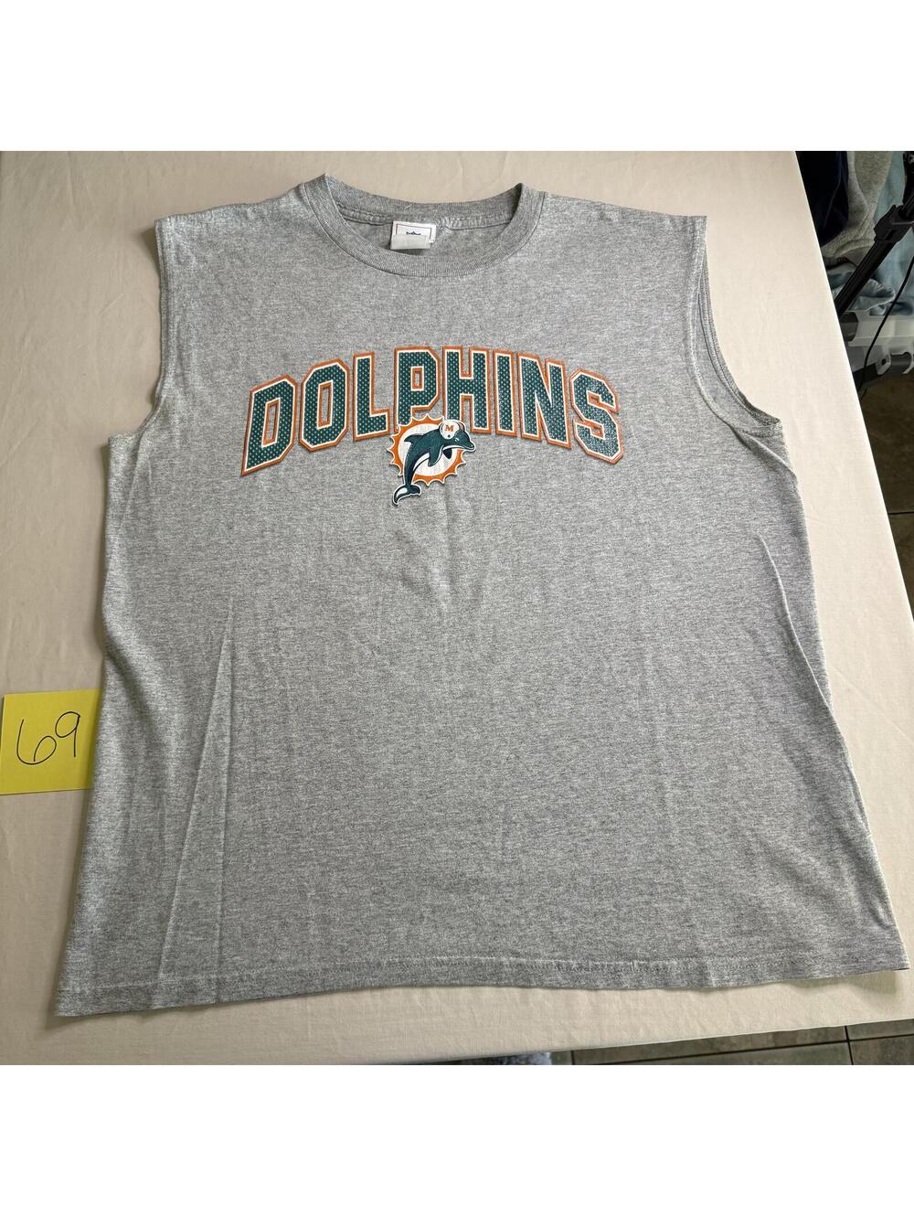 NFL Miami Dolphins Gray Sleeveless T-Shirt